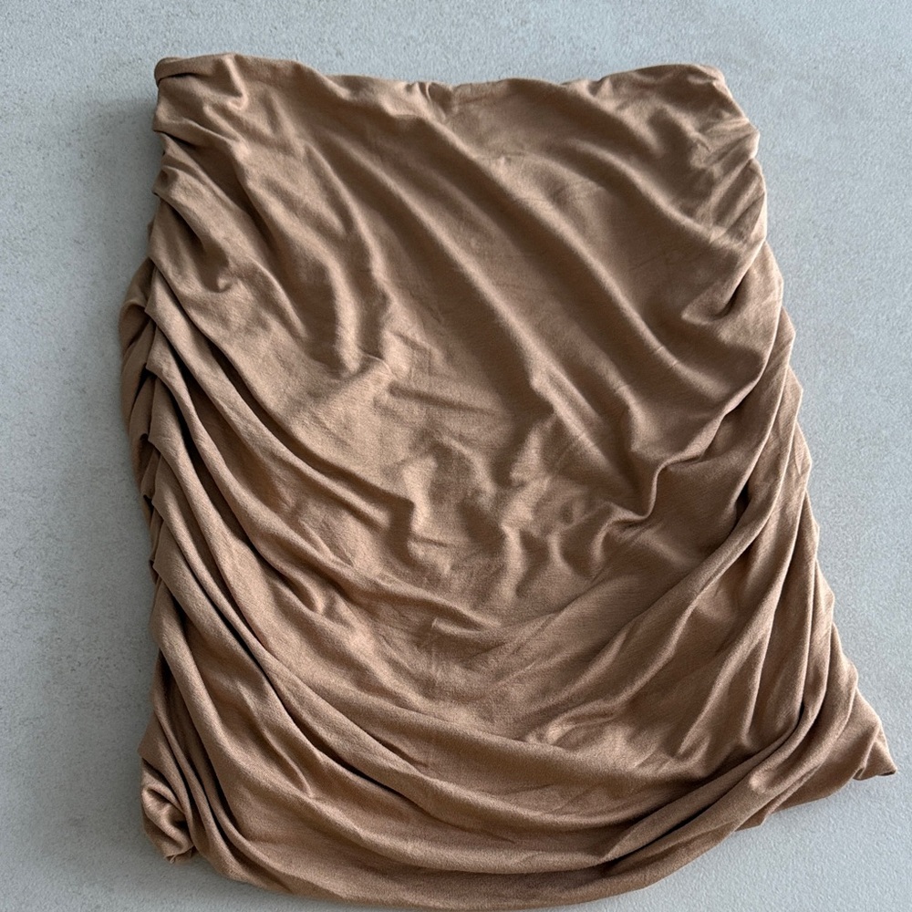 Elegant Tan Ruched Top